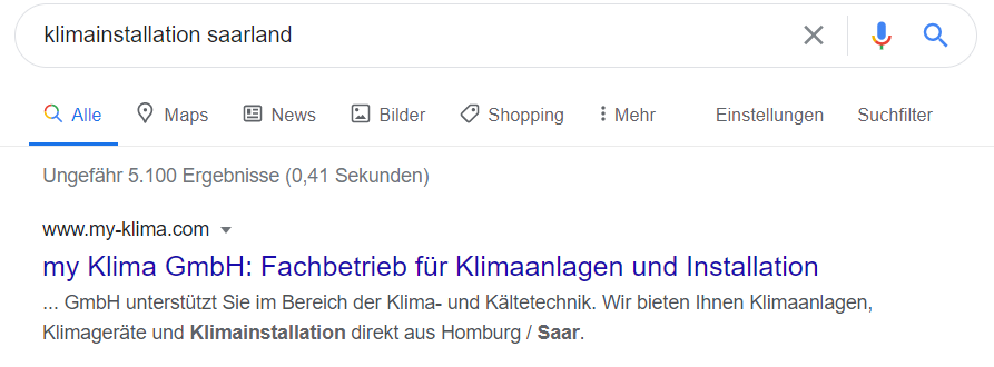 SEO Klimainstallation Saarland